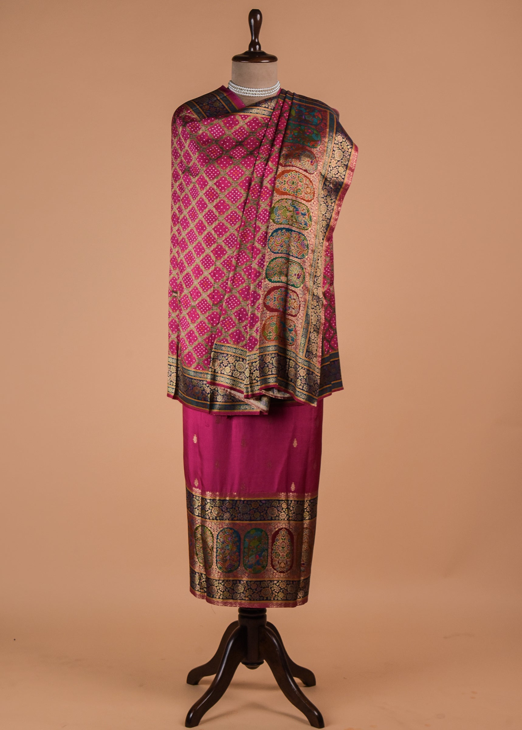 Pink Dola Silk Dress Material