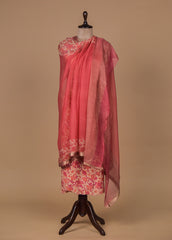 Pink Crepe Dress Material