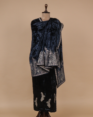 Blue Velvet Dress Material