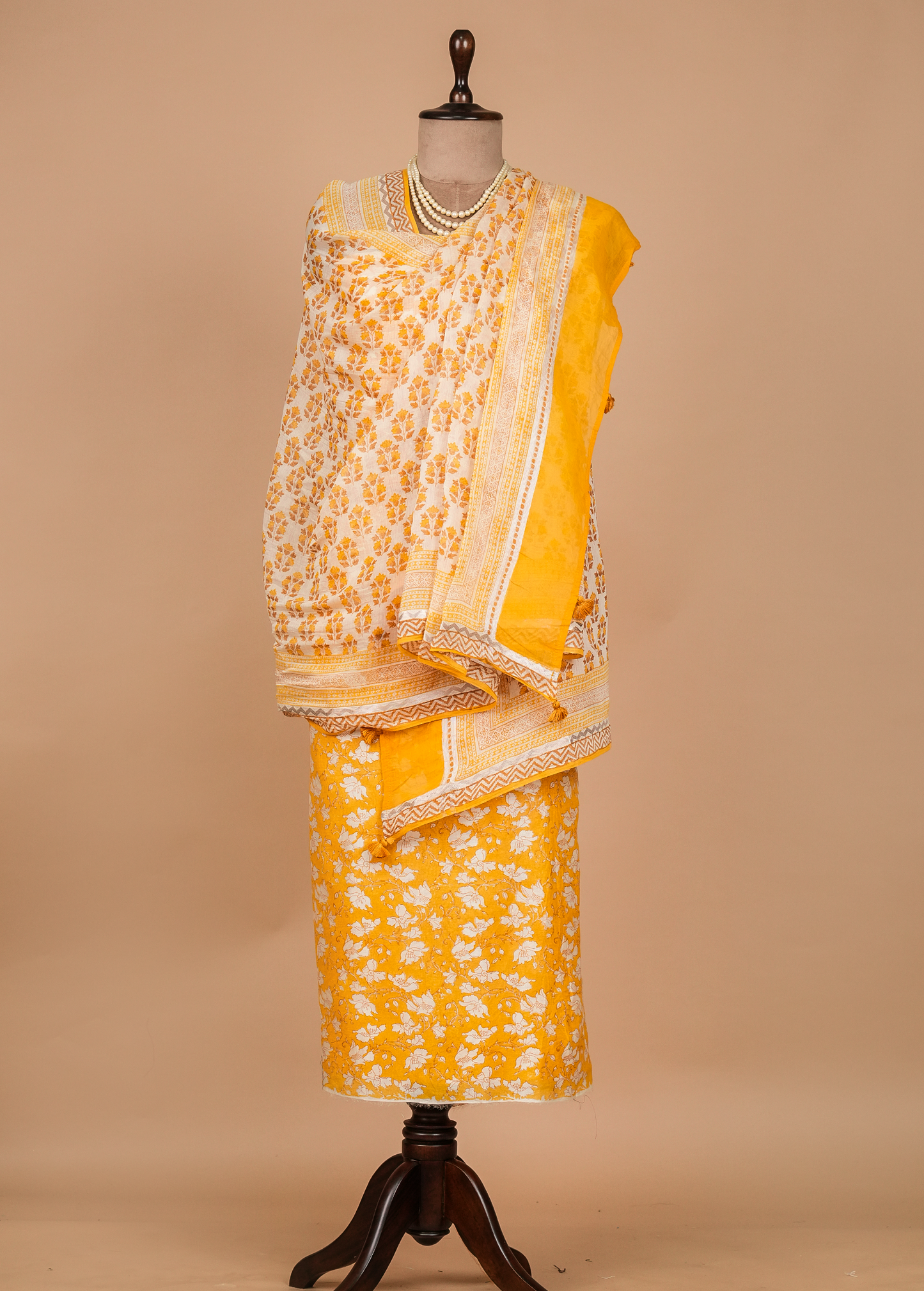 Yellow Cotton Dress Material