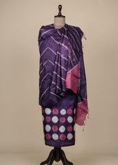 Purple Tussar Dress Material