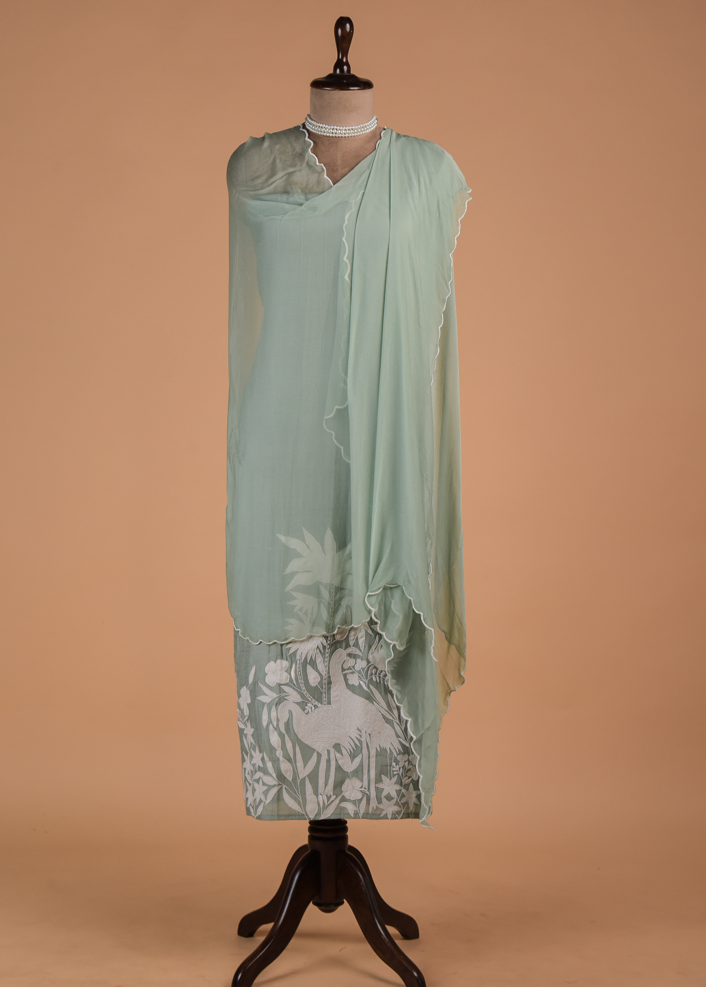 Green Cotton Dress Material
