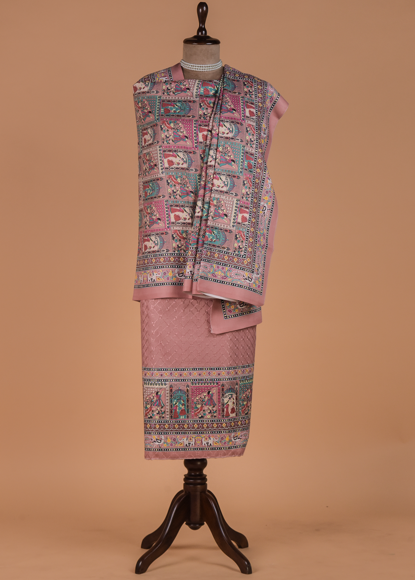 Pink Pashmina Dress Material