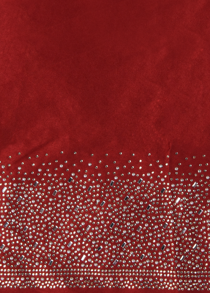 Red Chantily Lace Embroidered Saree