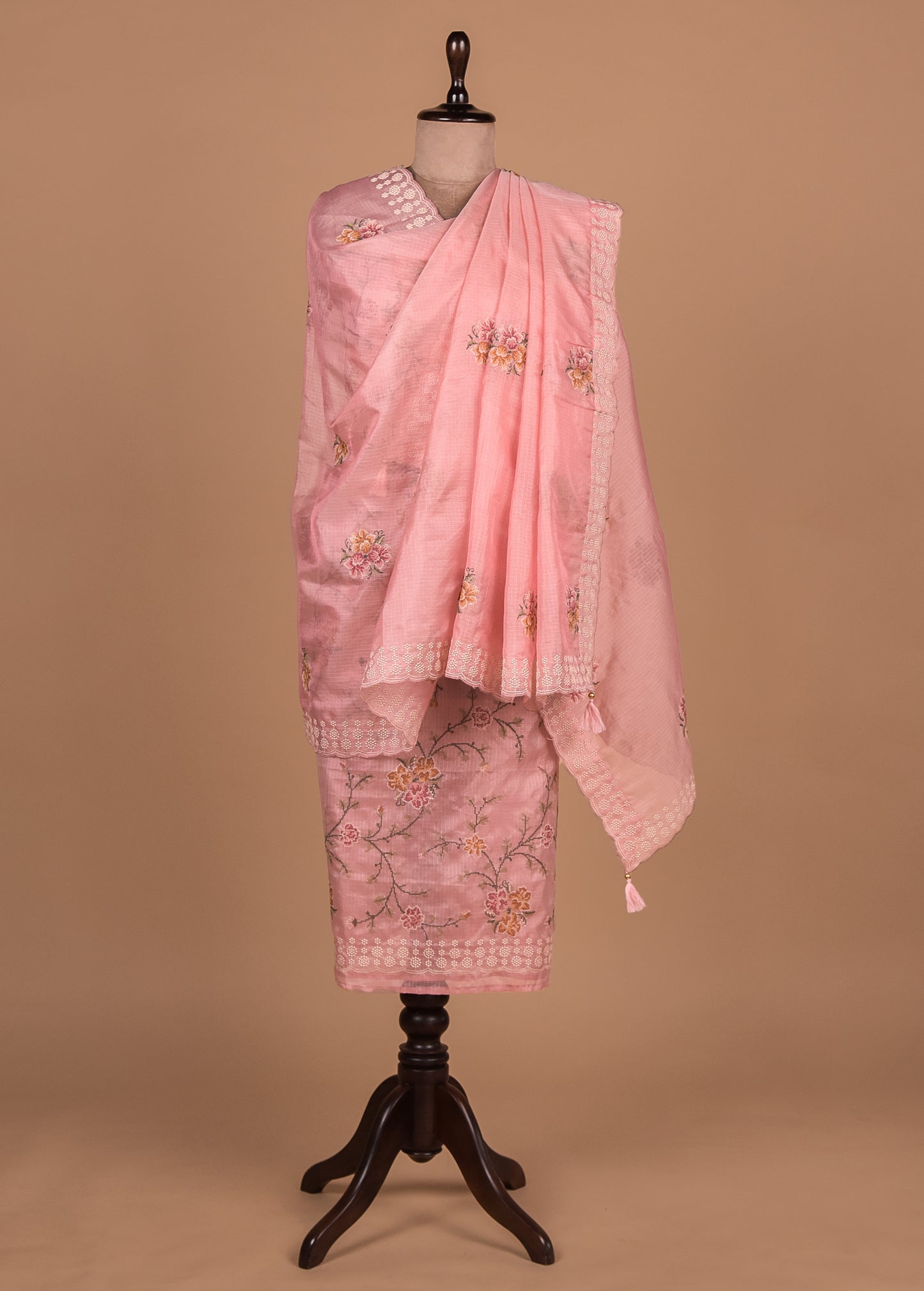 Pink Kota Cotton Dress Material