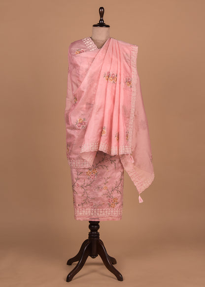 Pink Kota Cotton Dress Material