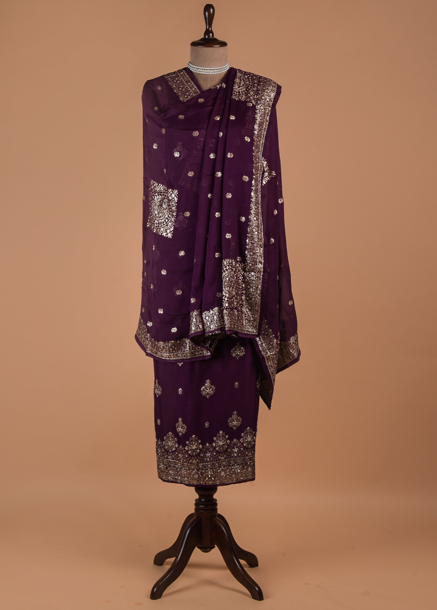 Purple Georgette Dress Material
