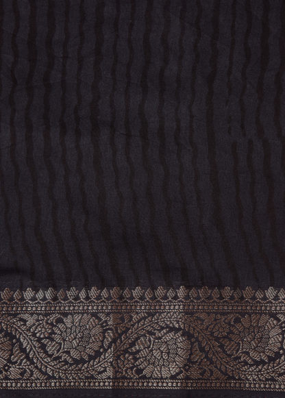 Black Cotton Printed Saree