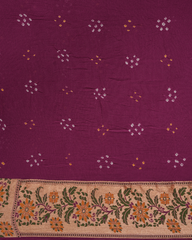 Purple Georgette Bandhani Saree