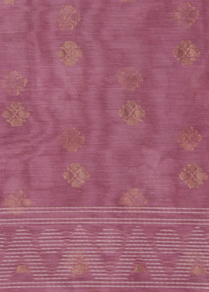 Pink Cotton Printed Saree