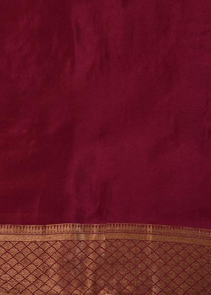 Red Crepe Silk Banarasi Saree