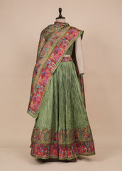 Green Soft Silk Lehenga