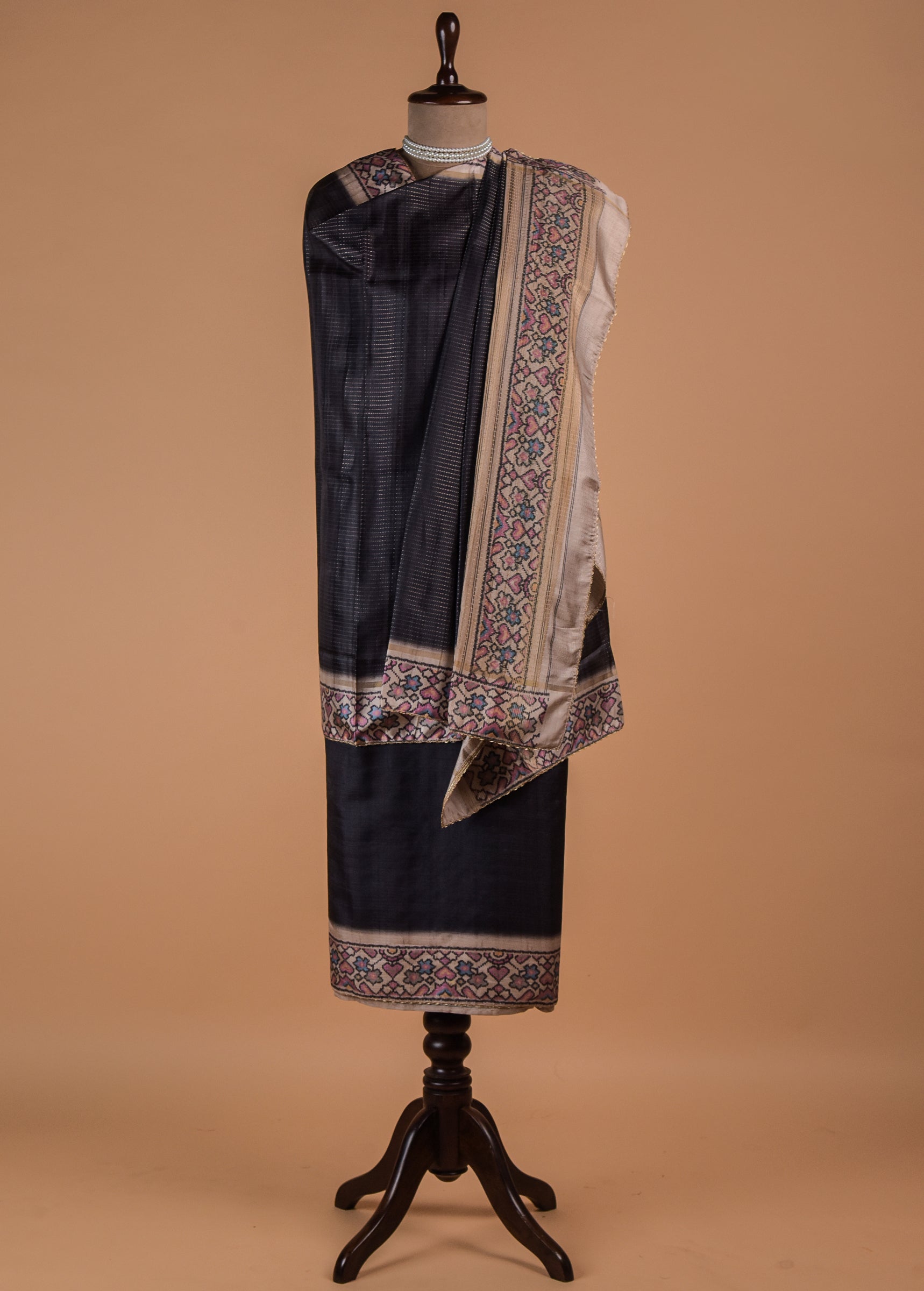 Black Cotton Silk Dress Material