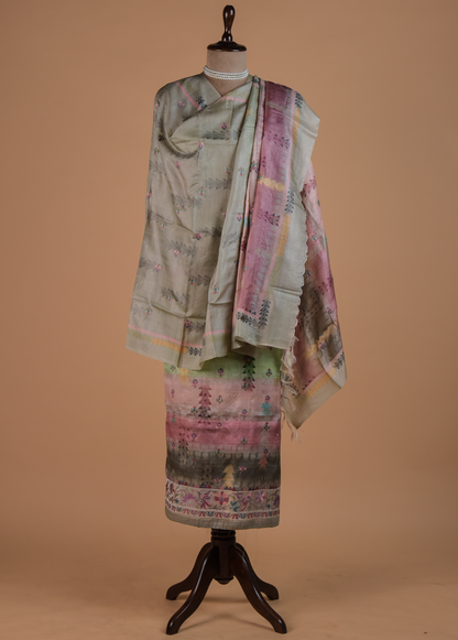 Multicoloured Tussar Dress Material