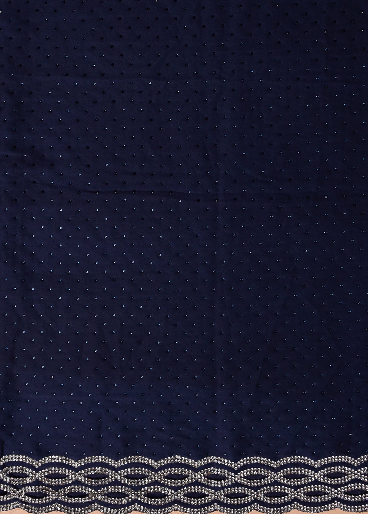 Blue Satin Embroidered Saree