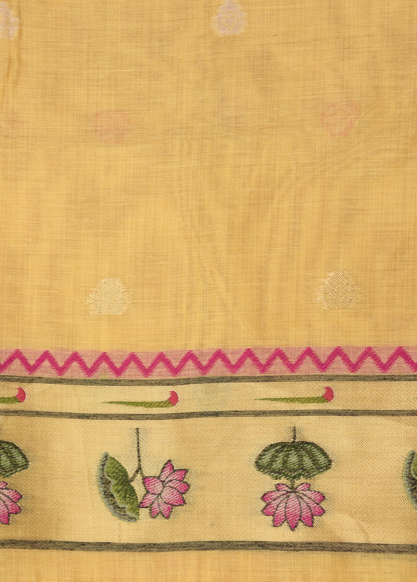 Yellow Cotton Banarasi Saree
