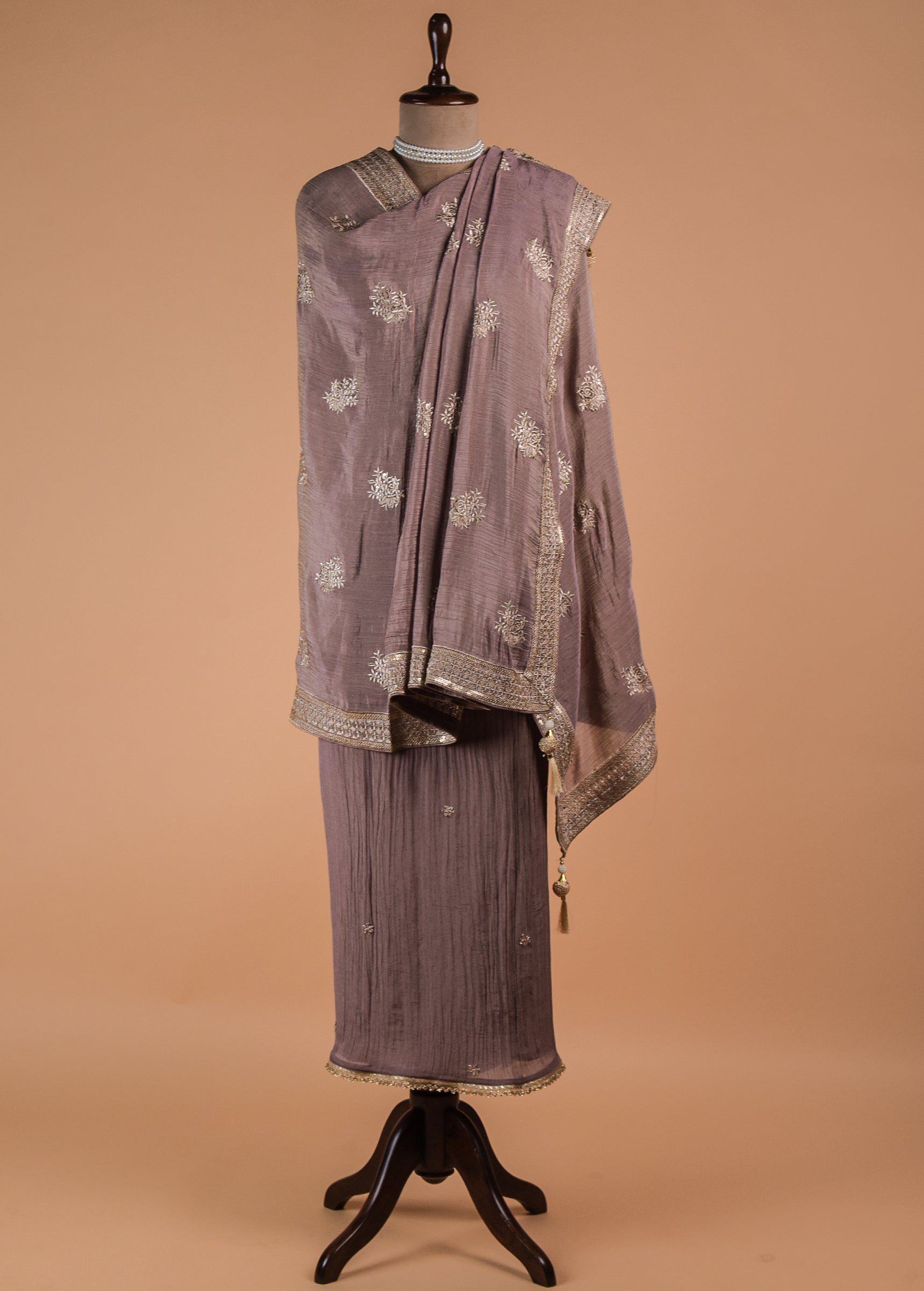 Purple Tissue Georgette Dress Material