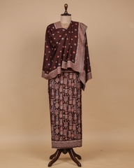 Brown Pashmina Dress Material