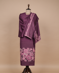 Purple Pashmina Dress Material