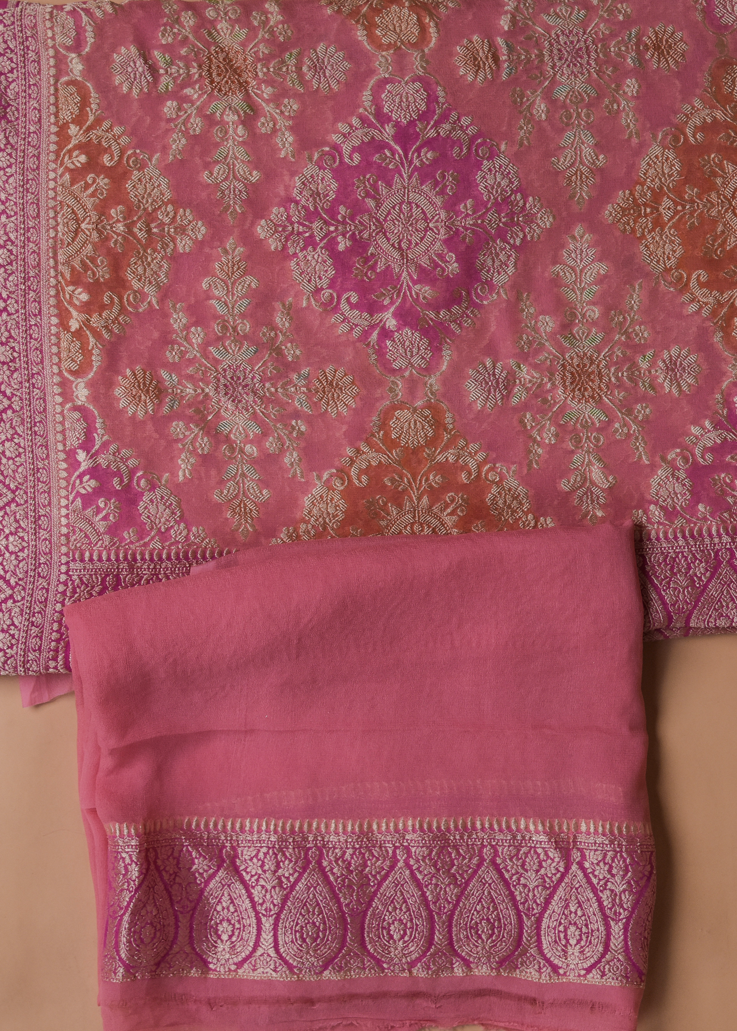 Pink Georgette Banarasi Saree