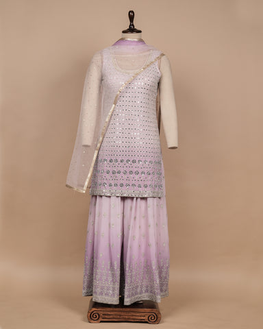 Pink Cotton Silk Sharara Set