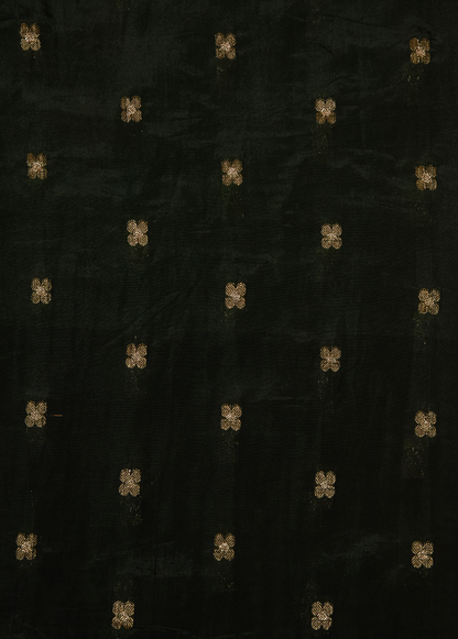 Green Crepe Bandhani Saree