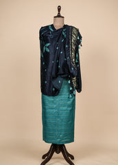 Blue Tussar Dress Material