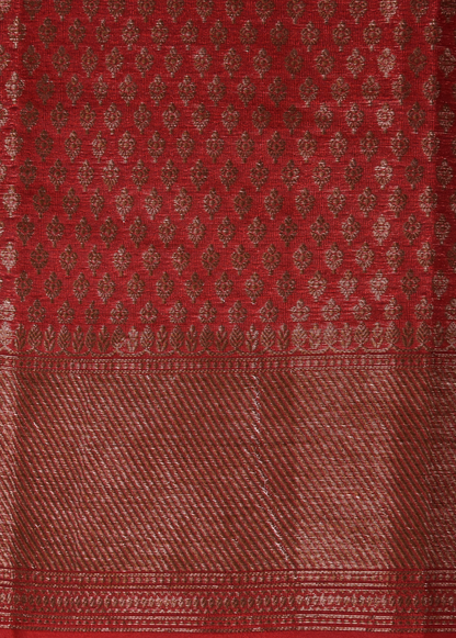 Cream Art Crepe Banarasi Saree