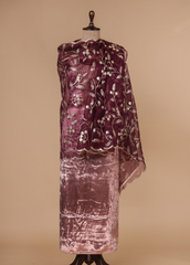 Pink Velvet Dress Material