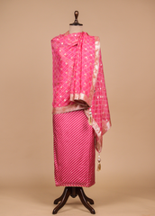 Pink Crepe Silk Dress Material