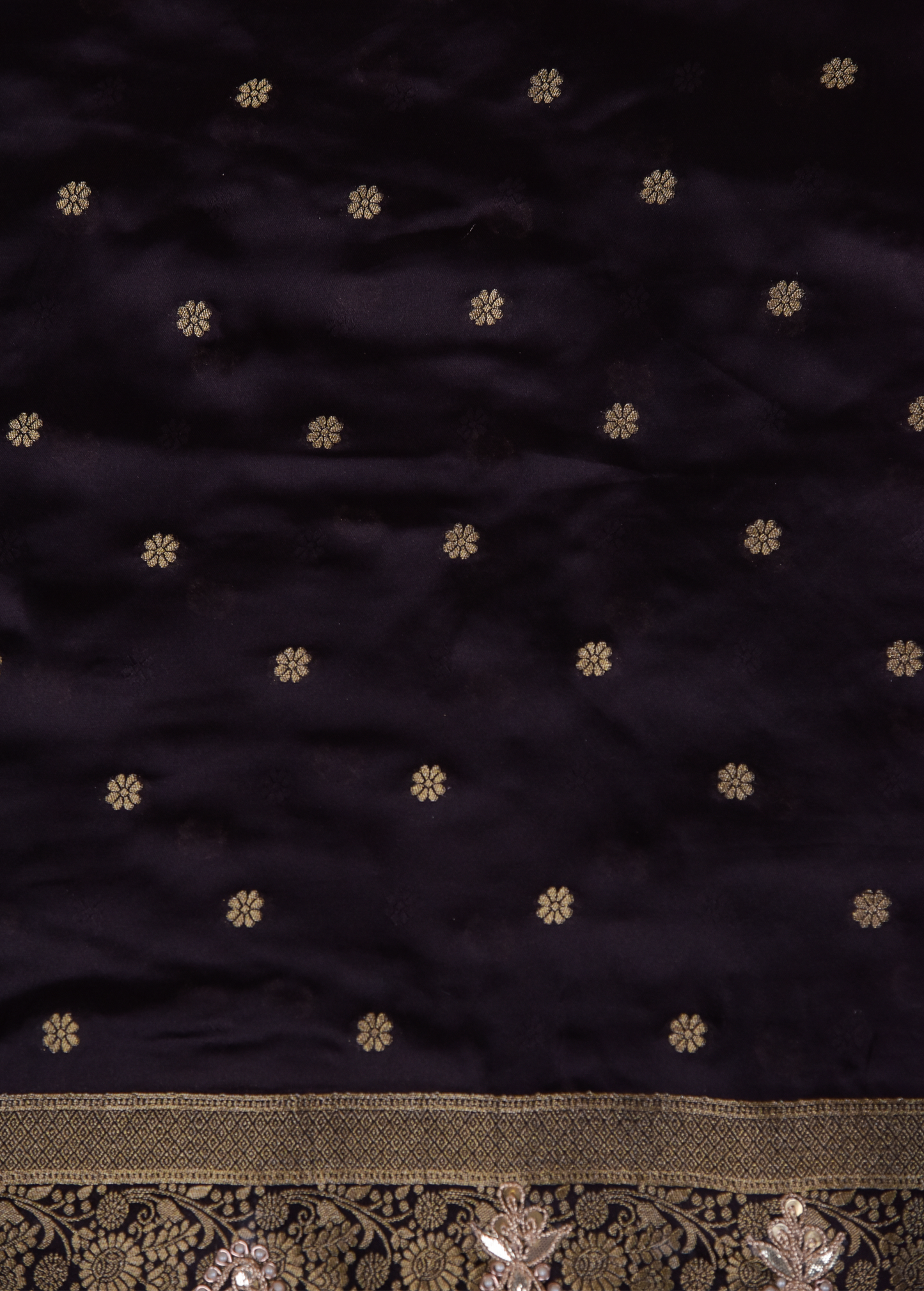 Multicoloured Moroccan Silk Embroidered Saree