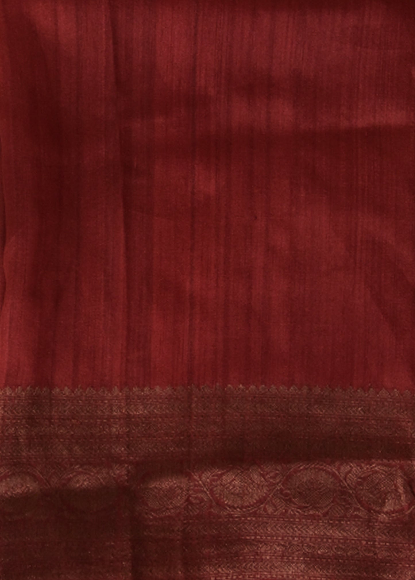 Red Tussar Printed Saree