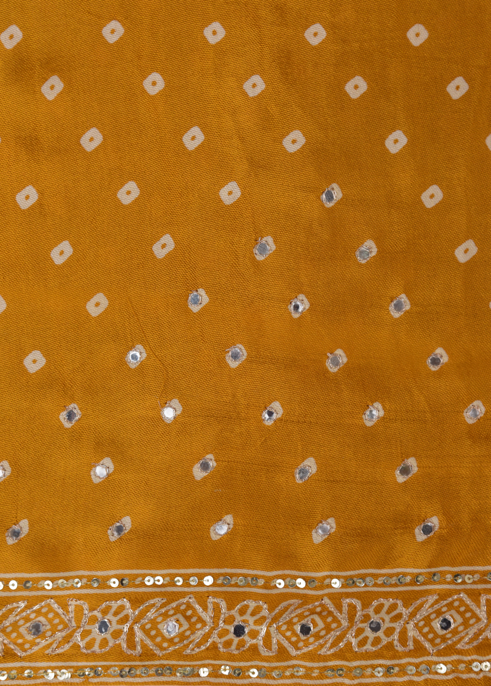 Yellow Banarasi Printed Crepe Silk Saree | Greenways