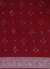 Red Georgette Bandhani Saree