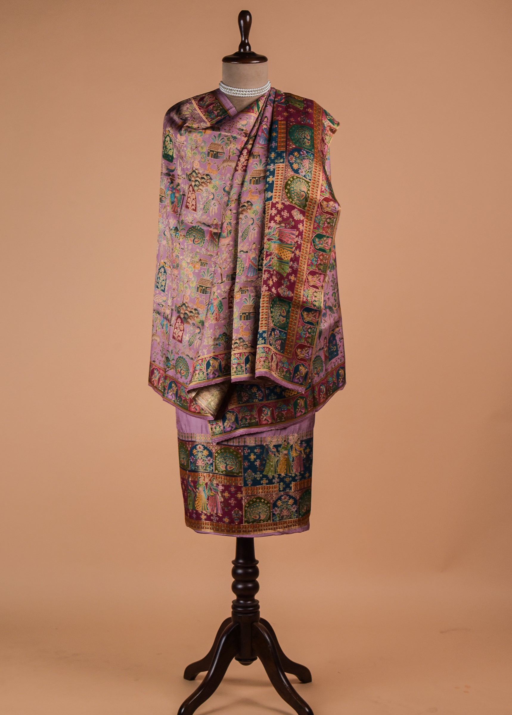 Moave Dola Silk Dress Material
