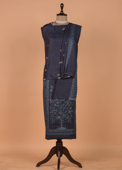 Blue Pashmina Dress Material