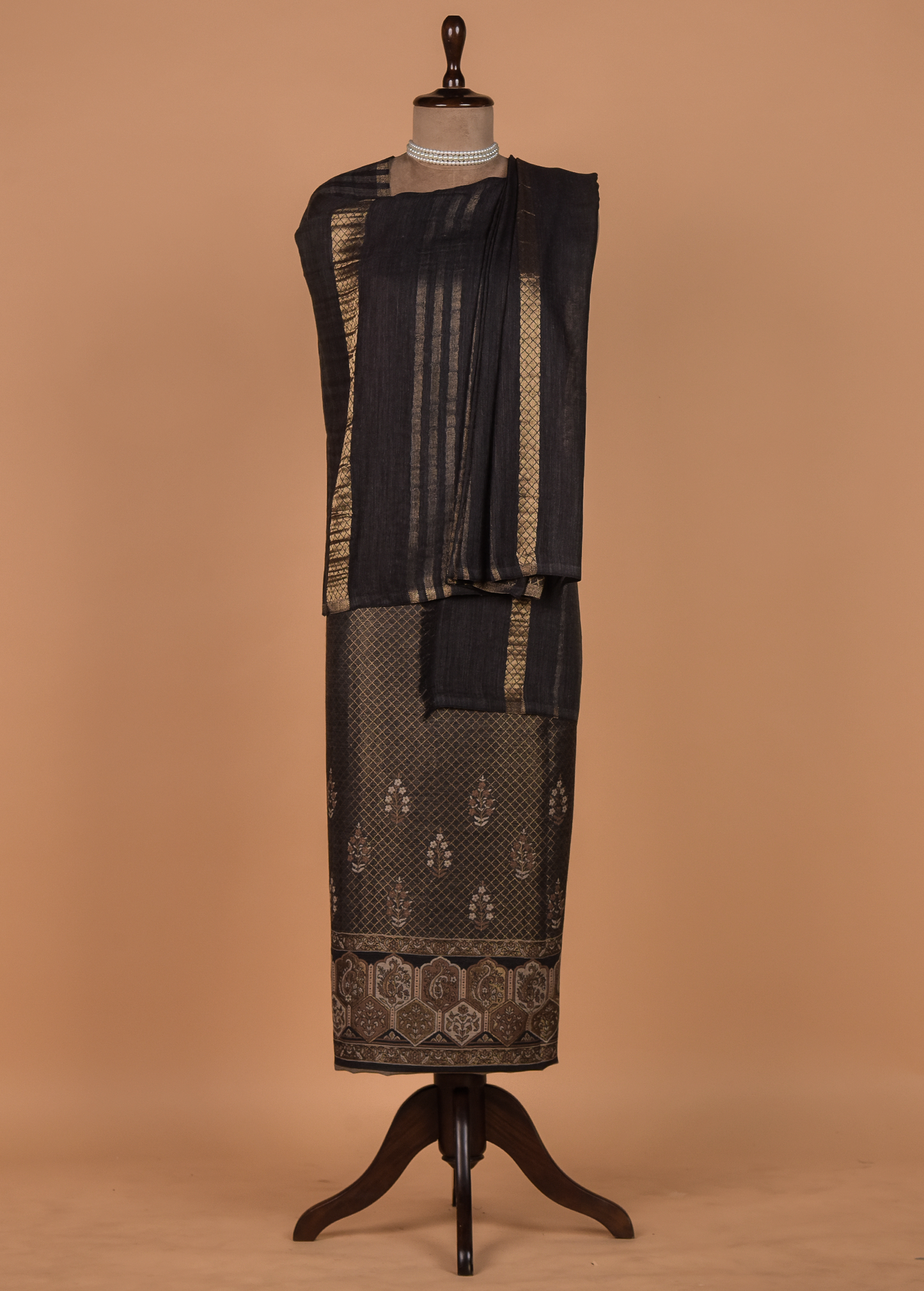 Grey Pashmina Dress Material