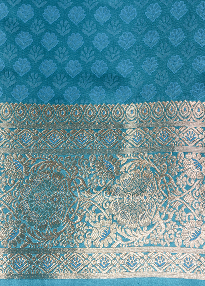 Blue Art Silk Kanjeevaram Saree