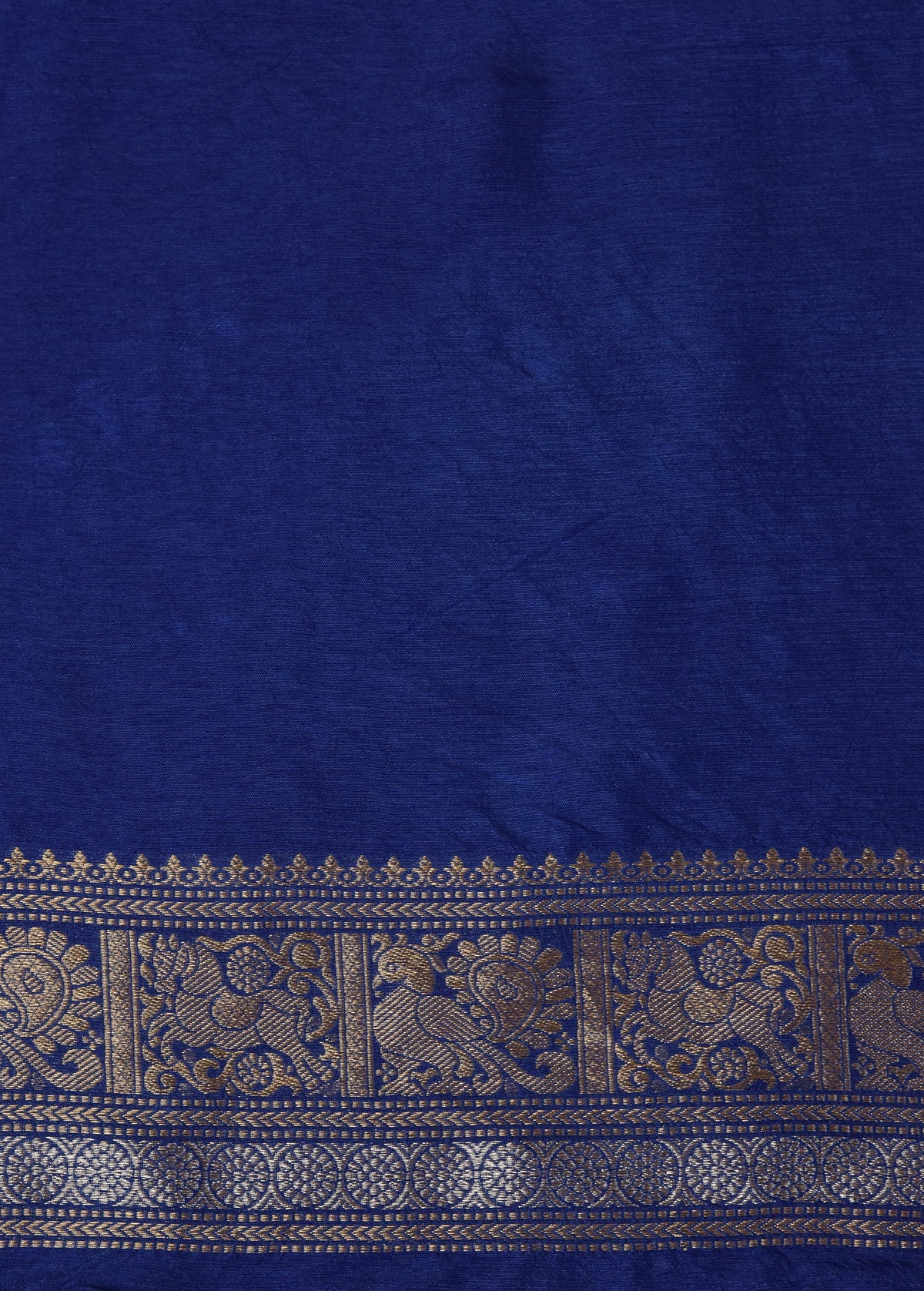 Blue Satin Kanjeevaram Saree