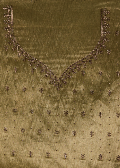 Green Tissue Organza Embroidered Saree