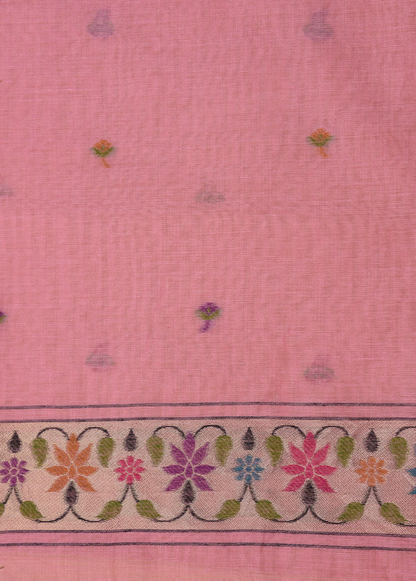 Pink Cotton Banarasi Saree