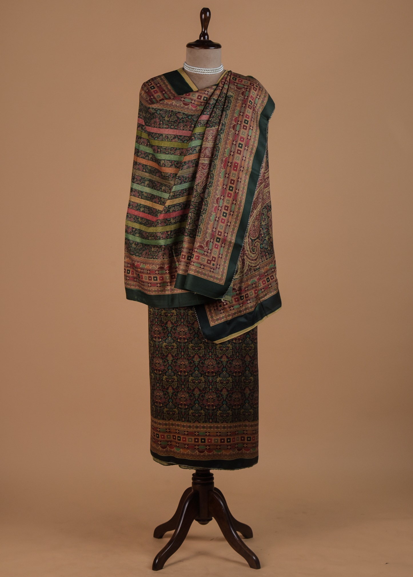 Green Pashmina Dress Material