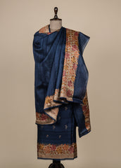 Blue Tussar Dress Material