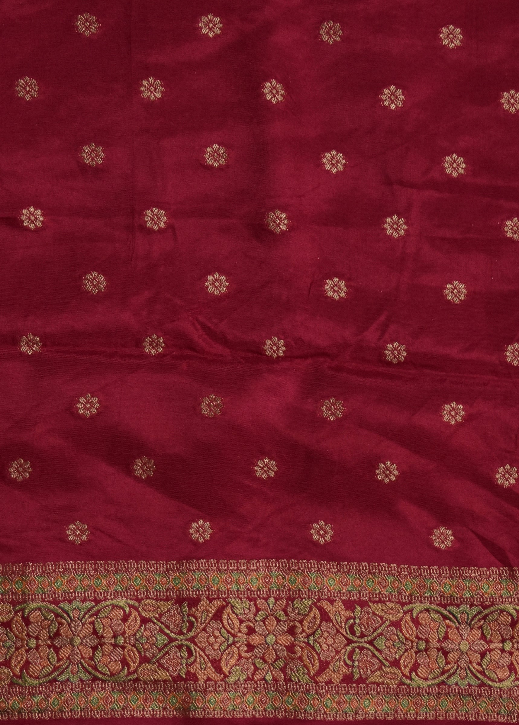 Red Moroccan Silk Banarasi Saree
