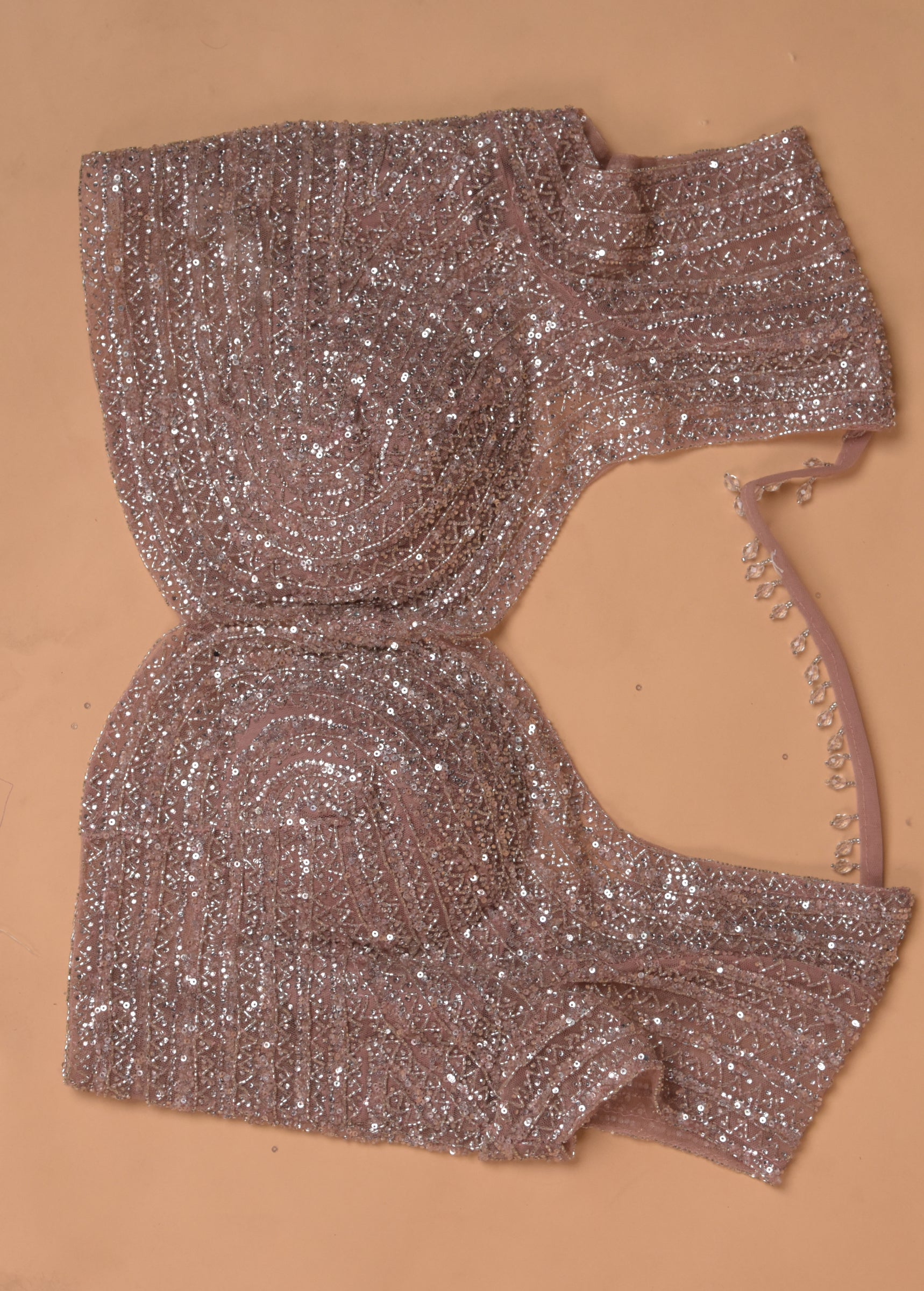 Pink Net Embroidered Saree