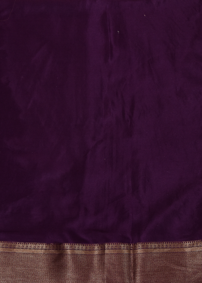 Purple Crepe Silk Banarasi Saree