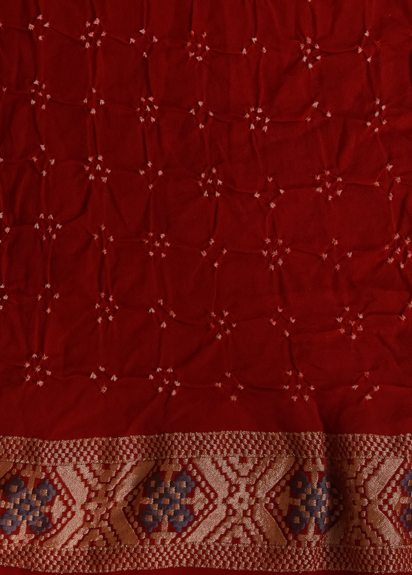 Red Georgette Bandhani Saree