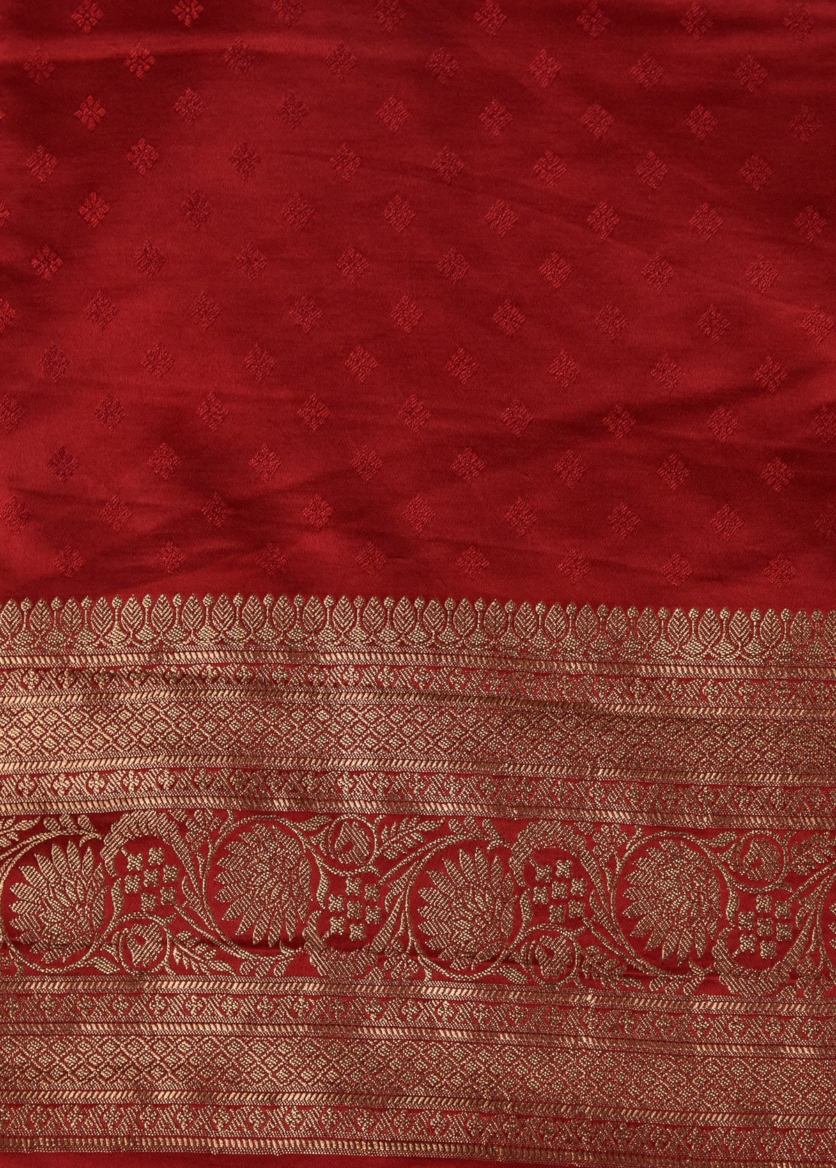 Red Crepe Silk Banarasi Saree