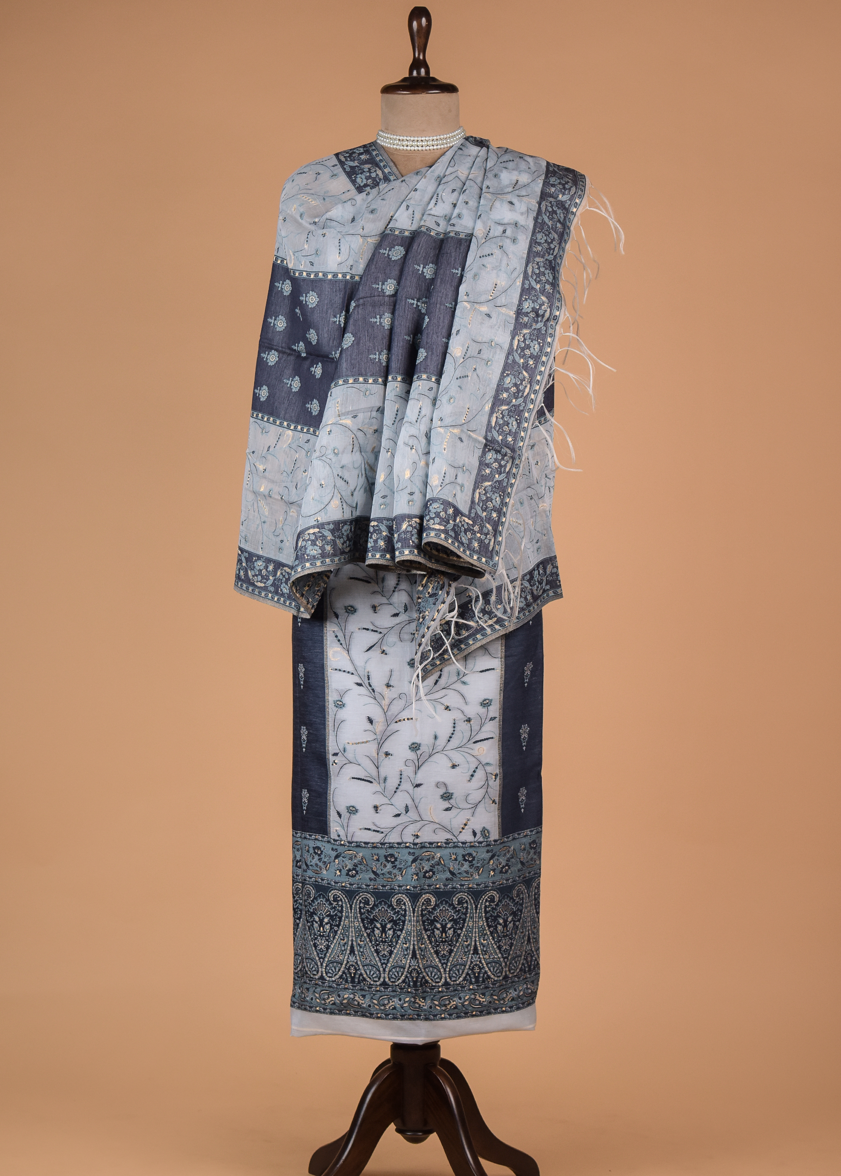 Blue Cotton Dress Material