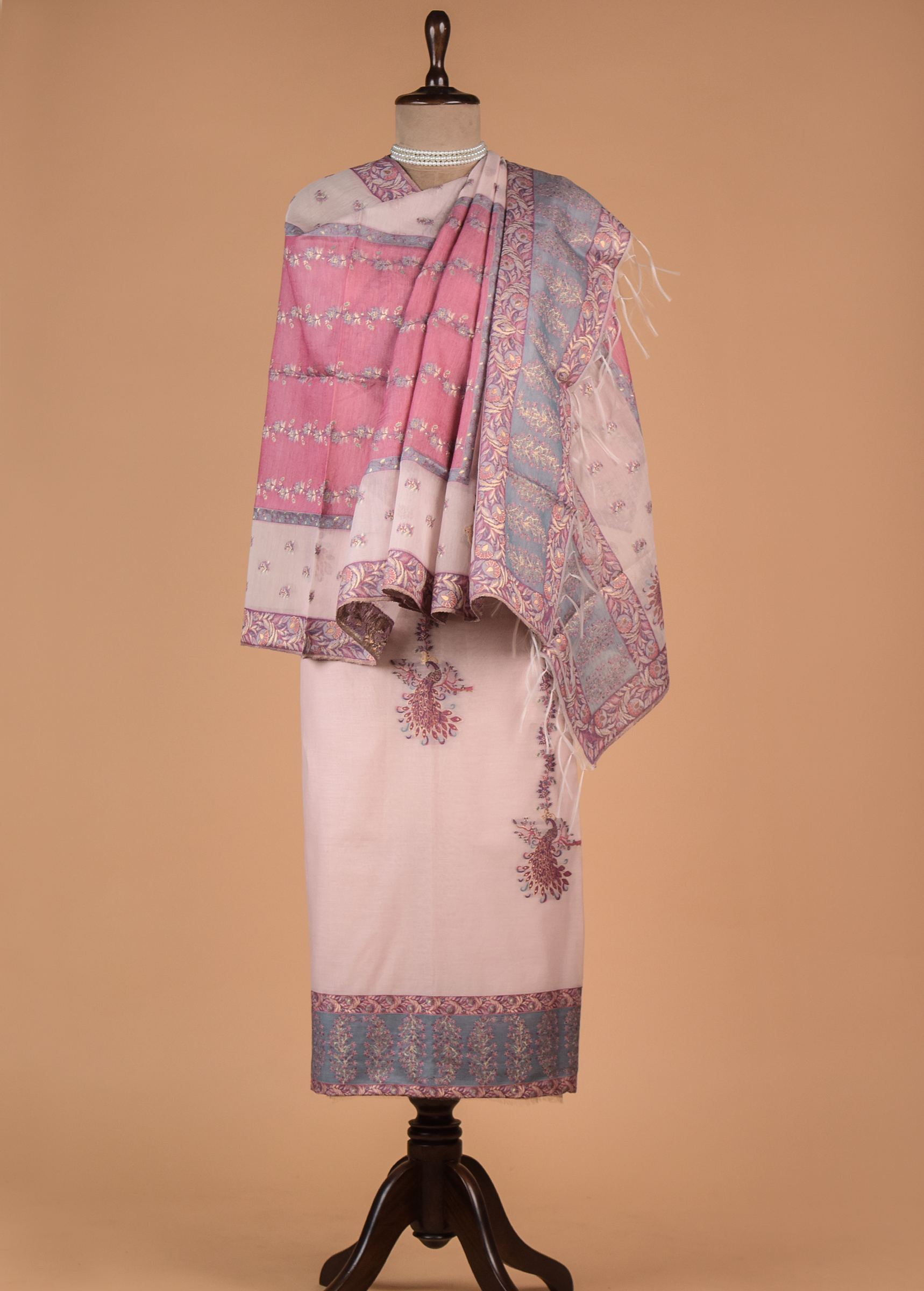 Pink Cotton Silk Dress Material